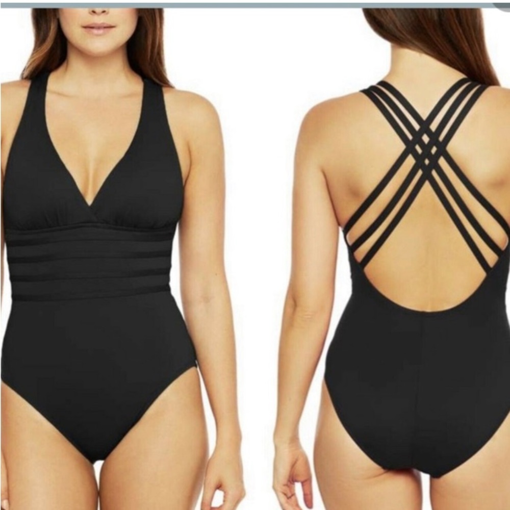 La blanca island goddess multi strap cross back one piece